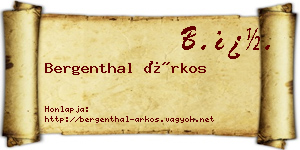 Bergenthal Árkos névjegykártya